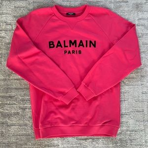 Authentic BALMAIN Hot Pink Sweatshirt Sweater Size Small